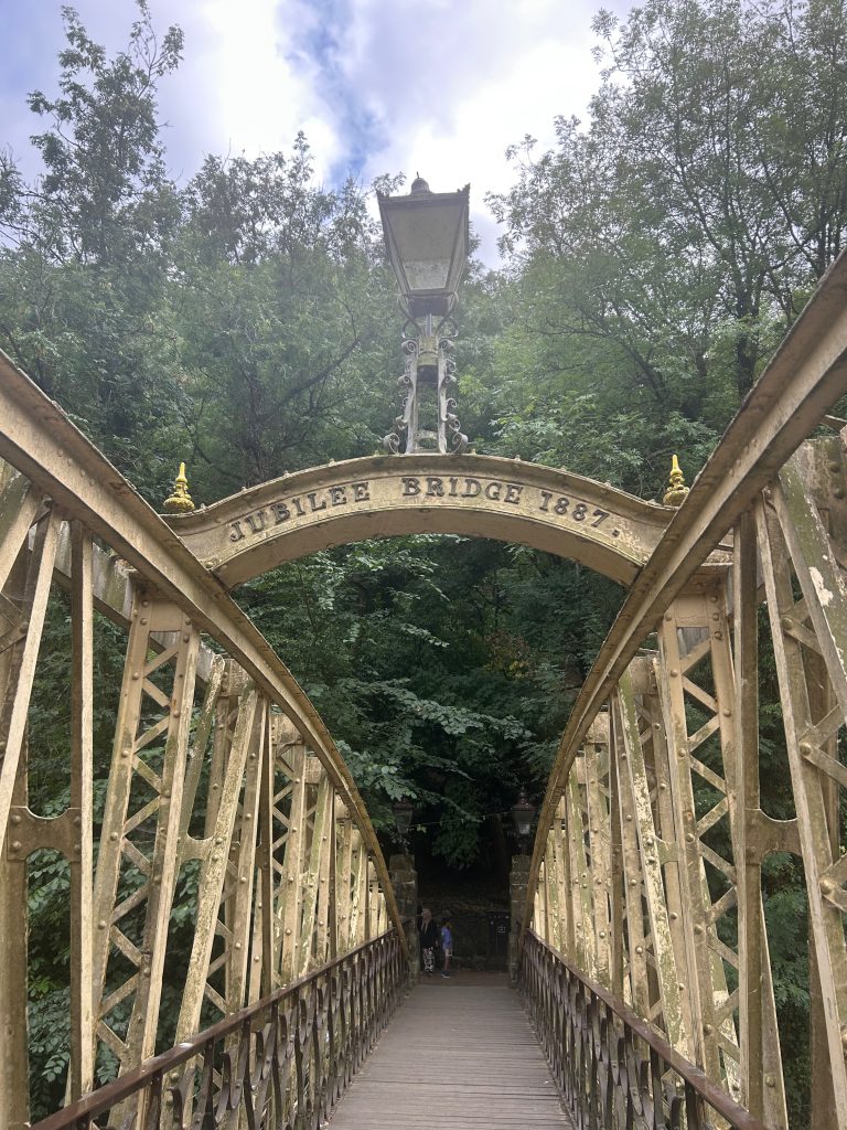 Jubilee bridge 1887 over the River Derwent Matlock bath